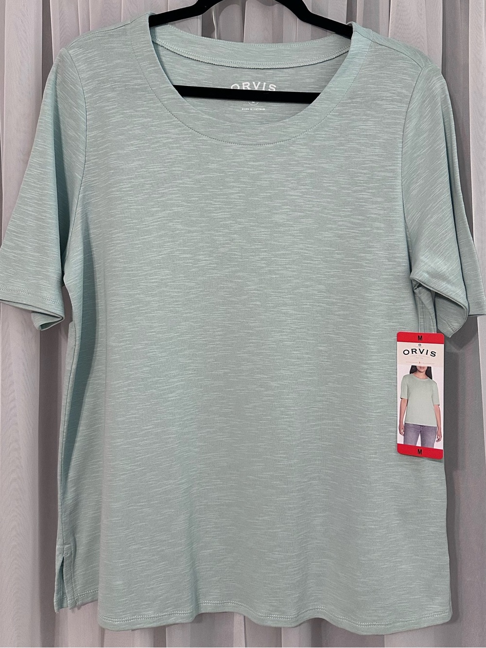 Orvis Light Green Aqua Cotton Short-Sleeve Tee Size M